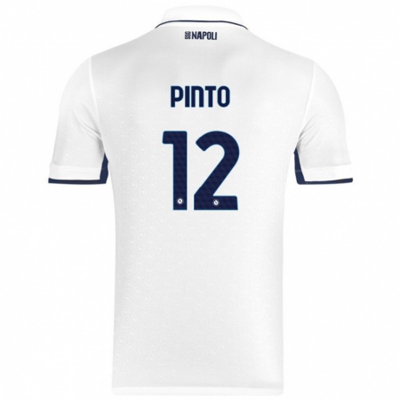 Kandiny Kinder Ciro Pinto #12 Weiß Königsblau Auswärtstrikot Trikot 2024/25 T-Shirt