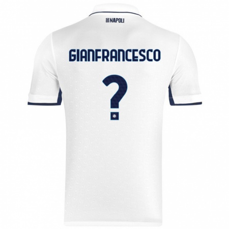 Kandiny Kinder Sergio Gianfrancesco #0 Weiß Königsblau Auswärtstrikot Trikot 2024/25 T-Shirt