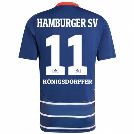 Kandiny Kinder Ransford Königsdörffer #11 Dunkelblau Auswärtstrikot Trikot 2024/25 T-Shirt