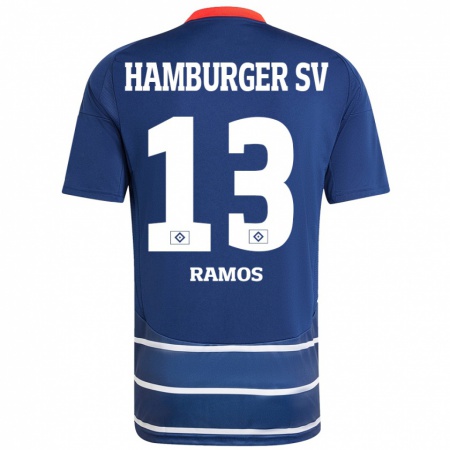 Kandiny Kinder Guilherme Ramos #13 Dunkelblau Auswärtstrikot Trikot 2024/25 T-Shirt