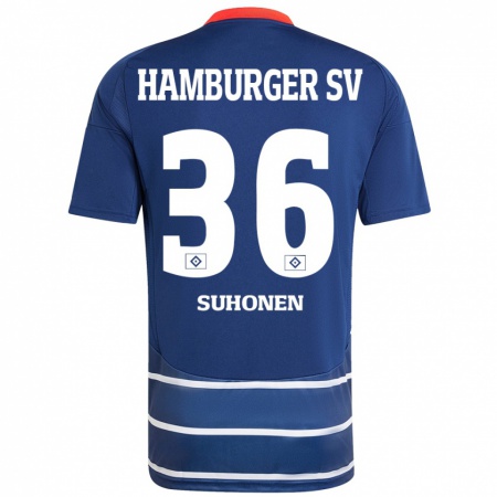 Kandiny Kinder Anssi Suhonen #36 Dunkelblau Auswärtstrikot Trikot 2024/25 T-Shirt