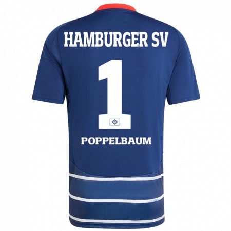 Kandiny Kinder Colin Poppelbaum #1 Dunkelblau Auswärtstrikot Trikot 2024/25 T-Shirt