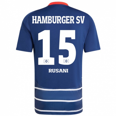 Kandiny Kinder Yasin Rusani #15 Dunkelblau Auswärtstrikot Trikot 2024/25 T-Shirt