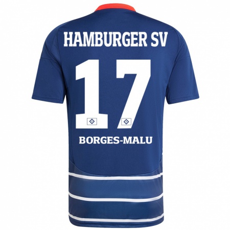 Kandiny Kinder Louis Borges-Malu #17 Dunkelblau Auswärtstrikot Trikot 2024/25 T-Shirt