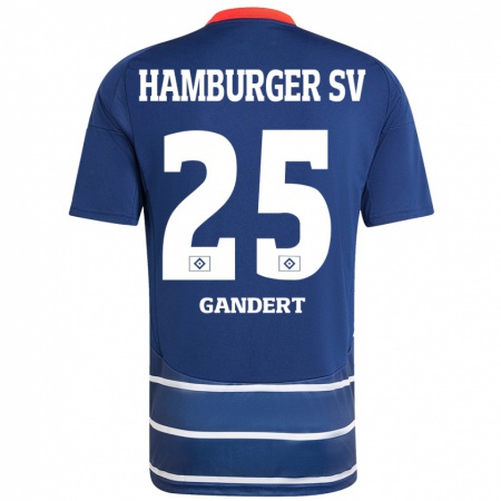 Kandiny Kinder Jeremy Gandert #25 Dunkelblau Auswärtstrikot Trikot 2024/25 T-Shirt