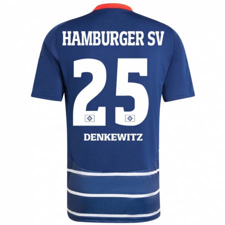 Kandiny Kinder Nick Denkewitz #25 Dunkelblau Auswärtstrikot Trikot 2024/25 T-Shirt