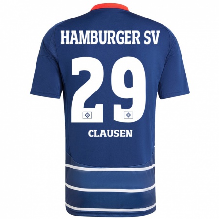 Kandiny Kinder Lina Clausen #29 Dunkelblau Auswärtstrikot Trikot 2024/25 T-Shirt