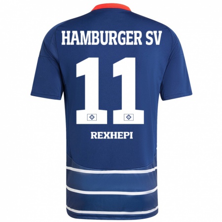 Kandiny Kinder Arlind Rexhepi #11 Dunkelblau Auswärtstrikot Trikot 2024/25 T-Shirt