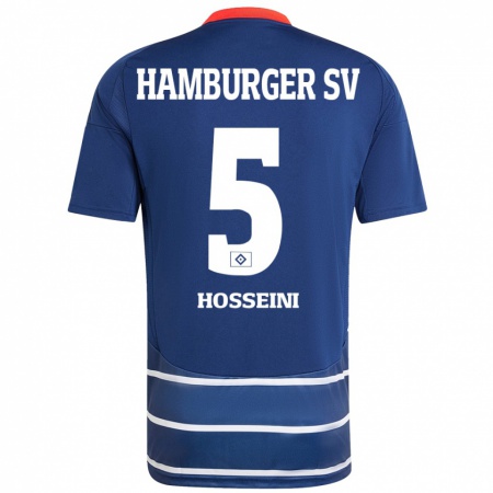 Kandiny Kinder Reza Hosseini #5 Dunkelblau Auswärtstrikot Trikot 2024/25 T-Shirt