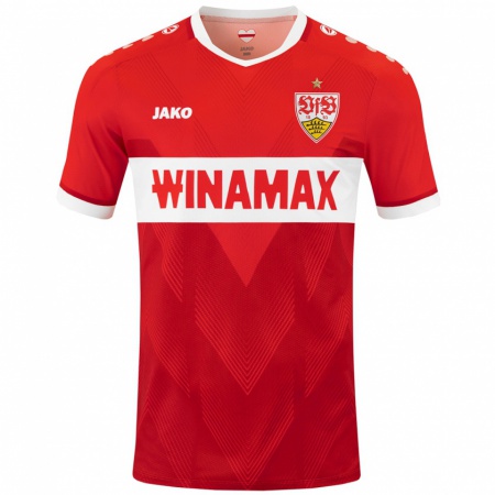 Kandiny Kinder Jannik Oettinger #0 Rot Weiß Auswärtstrikot Trikot 2024/25 T-Shirt