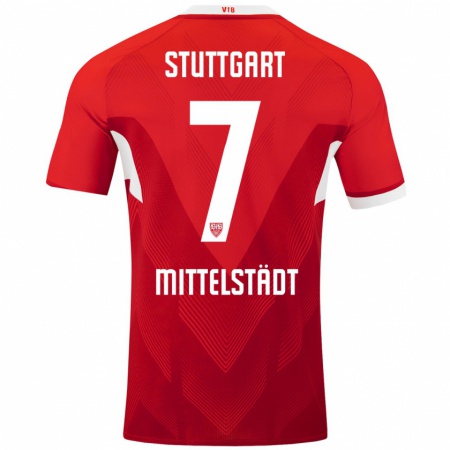 Kandiny Kinder Maximilian Mittelstädt #7 Rot Weiß Auswärtstrikot Trikot 2024/25 T-Shirt