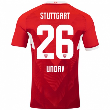 Kandiny Kinder Deniz Undav #26 Rot Weiß Auswärtstrikot Trikot 2024/25 T-Shirt