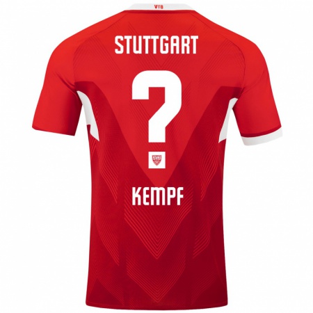 Kandiny Kinder Karl Kempf #0 Rot Weiß Auswärtstrikot Trikot 2024/25 T-Shirt