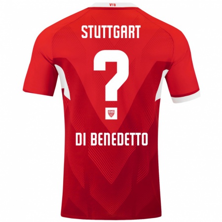 Kandiny Kinder Massimo Di Benedetto #0 Rot Weiß Auswärtstrikot Trikot 2024/25 T-Shirt