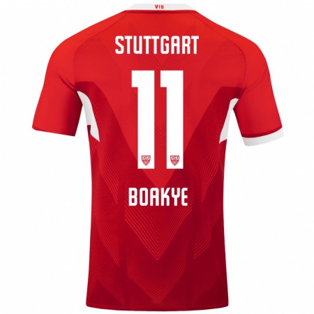 Kandiny Kinder Benjamin Boakye #11 Rot Weiß Auswärtstrikot Trikot 2024/25 T-Shirt