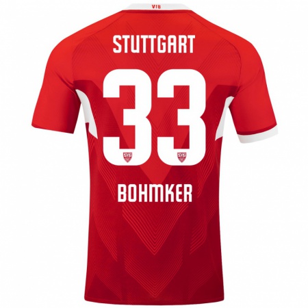 Kandiny Kinder Finn Böhmker #33 Rot Weiß Auswärtstrikot Trikot 2024/25 T-Shirt