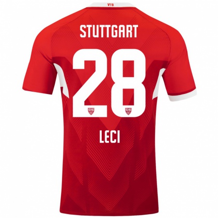 Kandiny Kinder Besarta Leci #28 Rot Weiß Auswärtstrikot Trikot 2024/25 T-Shirt