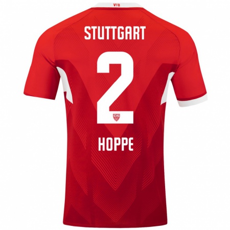 Kandiny Kinder Mattis Hoppe #2 Rot Weiß Auswärtstrikot Trikot 2024/25 T-Shirt