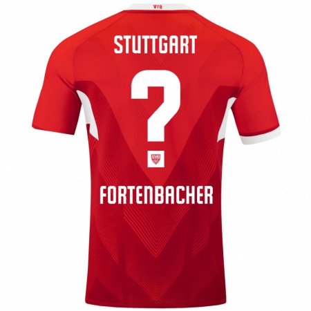 Kandiny Kinder Jannik Fortenbacher #0 Rot Weiß Auswärtstrikot Trikot 2024/25 T-Shirt