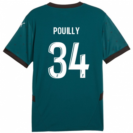 Kandiny Kinder Tom Pouilly #34 Dunkelgrün Auswärtstrikot Trikot 2024/25 T-Shirt