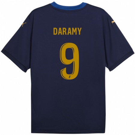 Kandiny Kinder Mohamed Daramy #9 Marineblau Gold Auswärtstrikot Trikot 2024/25 T-Shirt