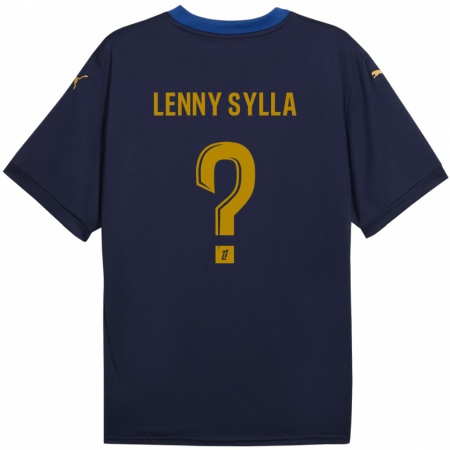 Kandiny Kinder Lenny Sylla #0 Marineblau Gold Auswärtstrikot Trikot 2024/25 T-Shirt