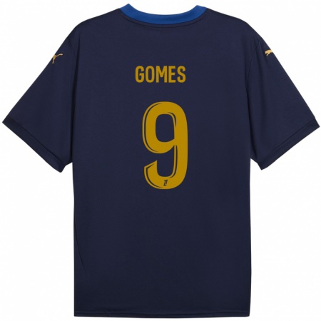 Kandiny Kinder Mélissa Gomes #9 Marineblau Gold Auswärtstrikot Trikot 2024/25 T-Shirt