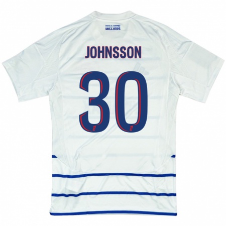 Kandiny Kinder Karl-Johan Johnsson #30 Weiß Blau Auswärtstrikot Trikot 2024/25 T-Shirt