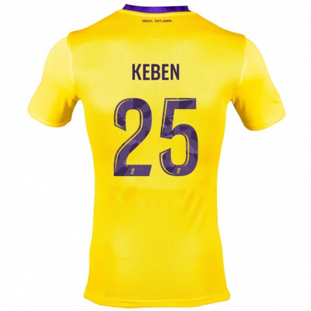 Kandiny Kinder Kévin Keben #25 Gelb Lila Auswärtstrikot Trikot 2024/25 T-Shirt