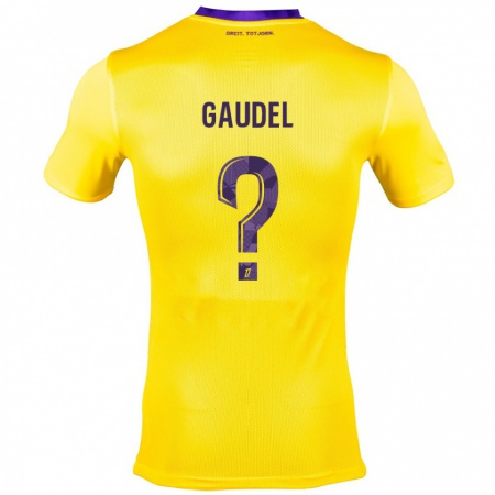 Kandiny Kinder Raphaël Gaudel #0 Gelb Lila Auswärtstrikot Trikot 2024/25 T-Shirt