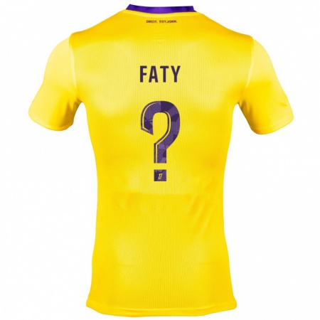 Kandiny Kinder Enzo Faty #0 Gelb Lila Auswärtstrikot Trikot 2024/25 T-Shirt