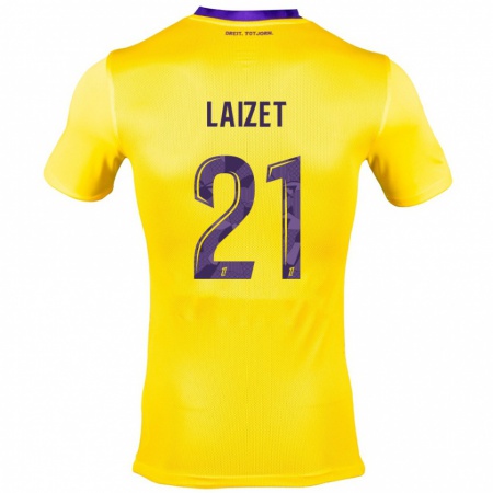 Kandiny Kinder Emma Laizet #21 Gelb Lila Auswärtstrikot Trikot 2024/25 T-Shirt