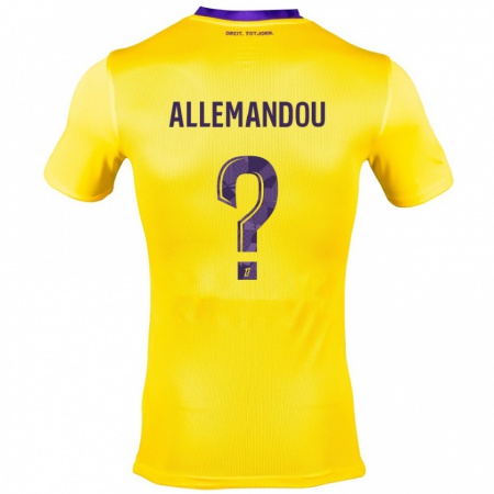 Kandiny Kinder Teddy Allemandou #0 Gelb Lila Auswärtstrikot Trikot 2024/25 T-Shirt