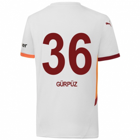 Kandiny Kinder Gökdeniz Gürpüz #36 Weiß Gelb Rot Auswärtstrikot Trikot 2024/25 T-Shirt