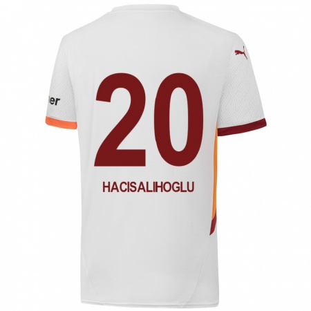 Kandiny Kinder Arda Hacısalihoğlu #20 Weiß Gelb Rot Auswärtstrikot Trikot 2024/25 T-Shirt