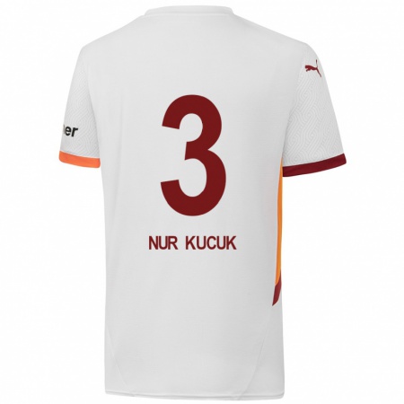 Kandiny Kinder Rabia Nur Küçük #3 Weiß Gelb Rot Auswärtstrikot Trikot 2024/25 T-Shirt