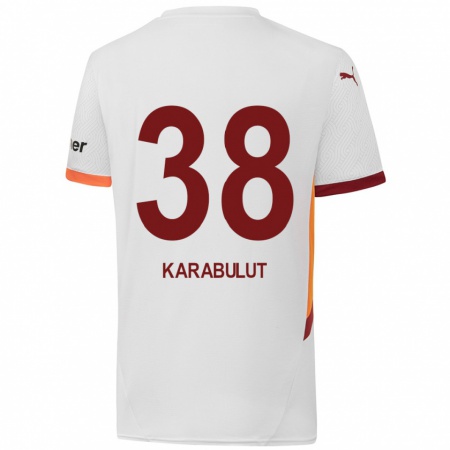 Kandiny Kinder Arzu Karabulut #38 Weiß Gelb Rot Auswärtstrikot Trikot 2024/25 T-Shirt