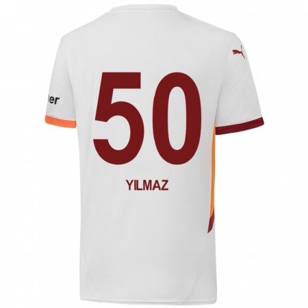 Kandiny Kinder Jankat Yılmaz #50 Weiß Gelb Rot Auswärtstrikot Trikot 2024/25 T-Shirt