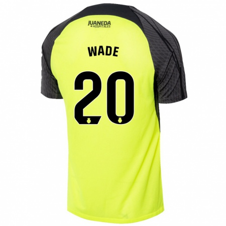 Kandiny Kinder Sebas Wade #20 Fluoreszierend Grün Schwarz Auswärtstrikot Trikot 2024/25 T-Shirt