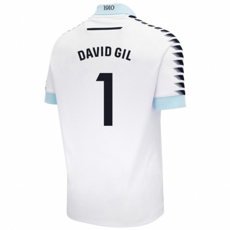 Kandiny Kinder David Gil #1 Weiß Blau Auswärtstrikot Trikot 2024/25 T-Shirt