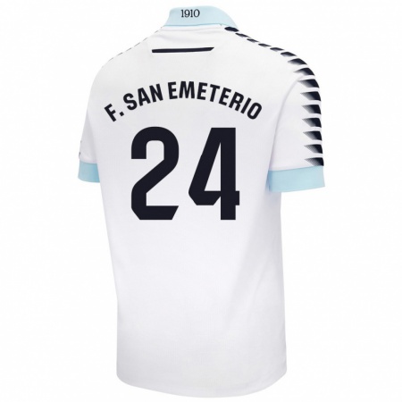 Kandiny Kinder Fede San Emeterio #24 Weiß Blau Auswärtstrikot Trikot 2024/25 T-Shirt