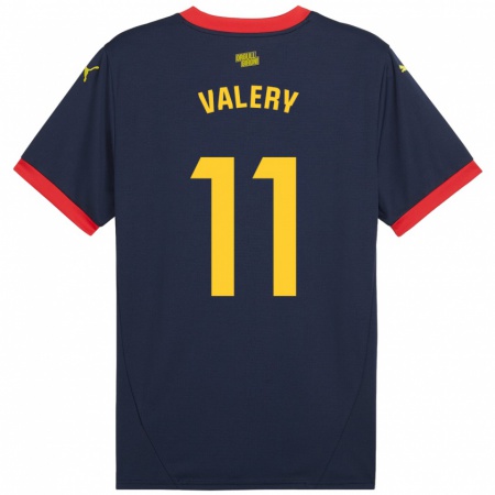 Kandiny Kinder Valery Fernández #11 Marinerot Auswärtstrikot Trikot 2024/25 T-Shirt