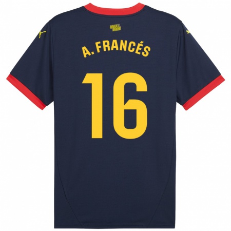 Kandiny Kinder Alejandro Francés #16 Marinerot Auswärtstrikot Trikot 2024/25 T-Shirt