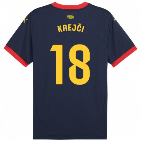 Kandiny Kinder Ladislav Krejci #18 Marinerot Auswärtstrikot Trikot 2024/25 T-Shirt