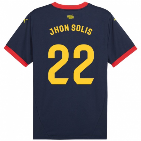 Kandiny Kinder Jhon Solís #22 Marinerot Auswärtstrikot Trikot 2024/25 T-Shirt