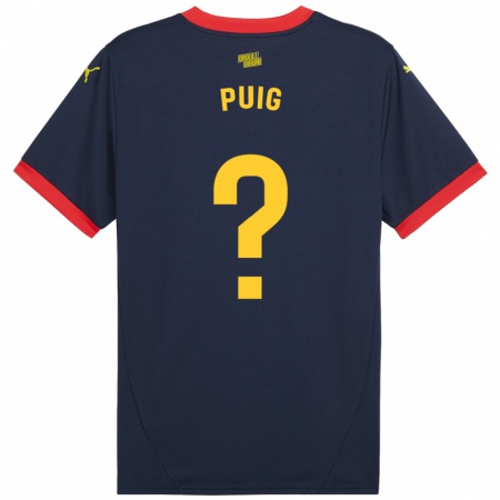 Kandiny Kinder Sergi Puig #0 Marinerot Auswärtstrikot Trikot 2024/25 T-Shirt