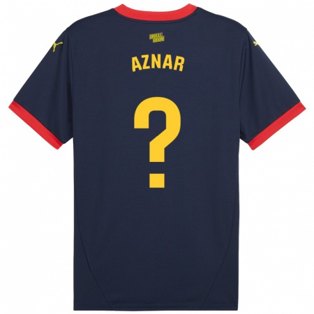 Kandiny Kinder Marc Aznar #0 Marinerot Auswärtstrikot Trikot 2024/25 T-Shirt