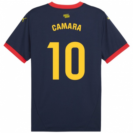 Kandiny Kinder Dawda Camara #10 Marinerot Auswärtstrikot Trikot 2024/25 T-Shirt