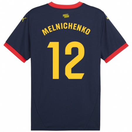 Kandiny Kinder Dmytro Melnichenko #12 Marinerot Auswärtstrikot Trikot 2024/25 T-Shirt