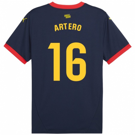 Kandiny Kinder Ricard Artero #16 Marinerot Auswärtstrikot Trikot 2024/25 T-Shirt